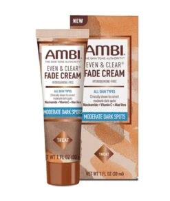 Ambi Even & Clear Fade Cream Hydroquinone-Free Moderate Dark Spots 1oz