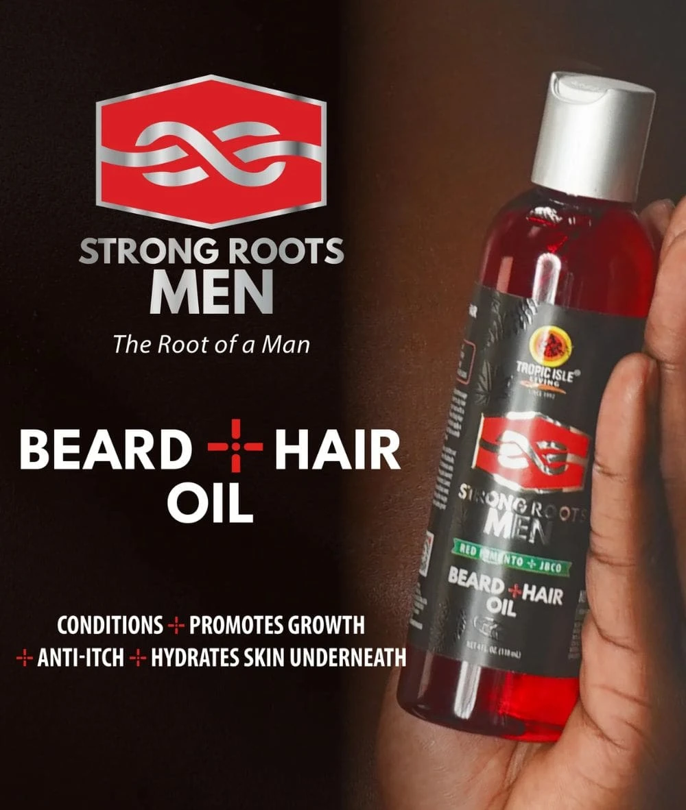 Tropic Isle Living Strong Roots Men Beard & Hair Oil 4oz 2 Tropic Isle Living Strong Roots Men Beard & Hair Oil 4oz - Image 2