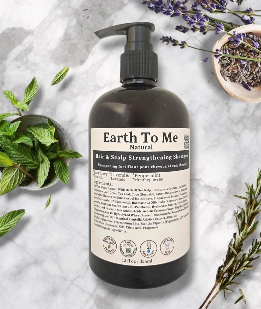 Earth To Me Hair & Scalp Strengthening Shampoo 12oz 1 Earth To Me Hair & Scalp Strengthening Shampoo 12oz