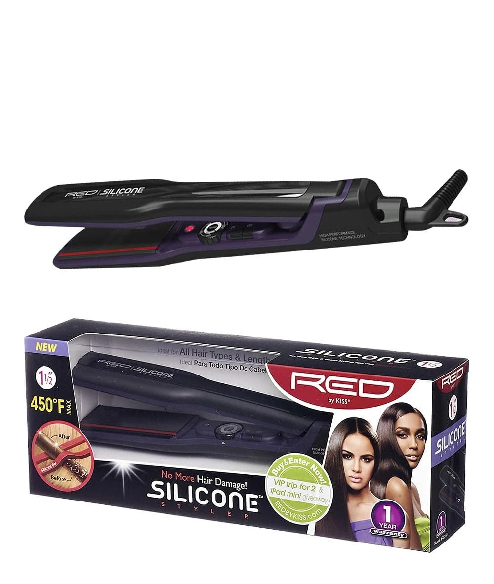 Red By Kiss Silicon Styler Flat Iron 1 Red By Kiss Silicon Styler Flat Iron