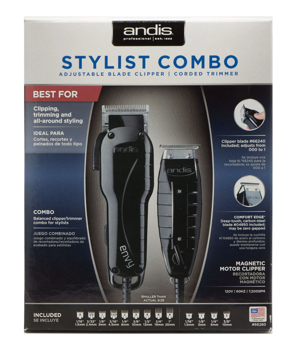 Andis Stylist Combo Adjustable Blade Clipper, Corded Trimmer #66280 1 Andis Stylist Combo Adjustable Blade Clipper, Corded Trimmer #66280