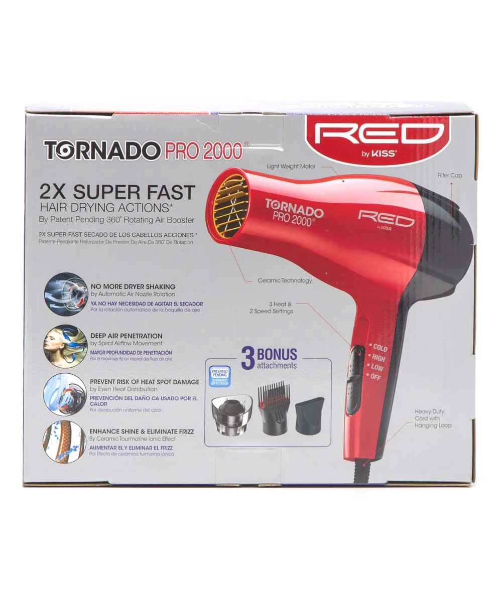 Red By Kiss Tornado Pro 2000 Blow Dryer #Bd08 3 Red By Kiss Tornado Pro 2000 Blow Dryer #Bd08 - Image 3