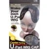 M&M Qfitt Center Parting U-Part Wig Cap With Lace Front #5015 Black