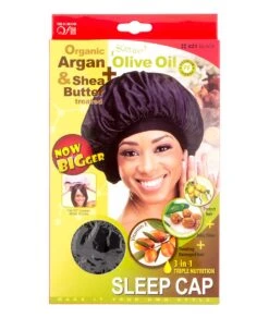 M&M Qfitt Organic Argan & Shea Butter + Olive Oil Sleep Cap
