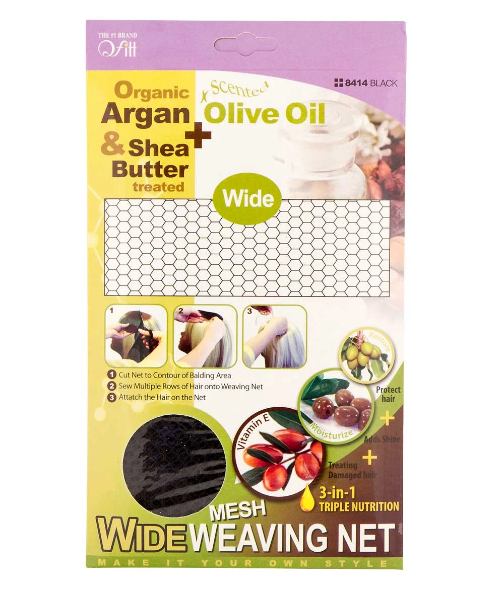 M&M Qfitt Organic Argan & Shea Butter + Olive Oil Wide Mesh Weaving Nets Black #8414 1 M&M Qfitt Organic Argan & Shea Butter + Olive Oil Wide Mesh Weaving Nets Black #8414