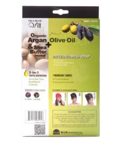 M&M Qfitt Organic Argan & Shea Butter + Olive Oil Patterned Mesh Wrap Assorted Print #8491 -Clore Beauty Store G00009624 2