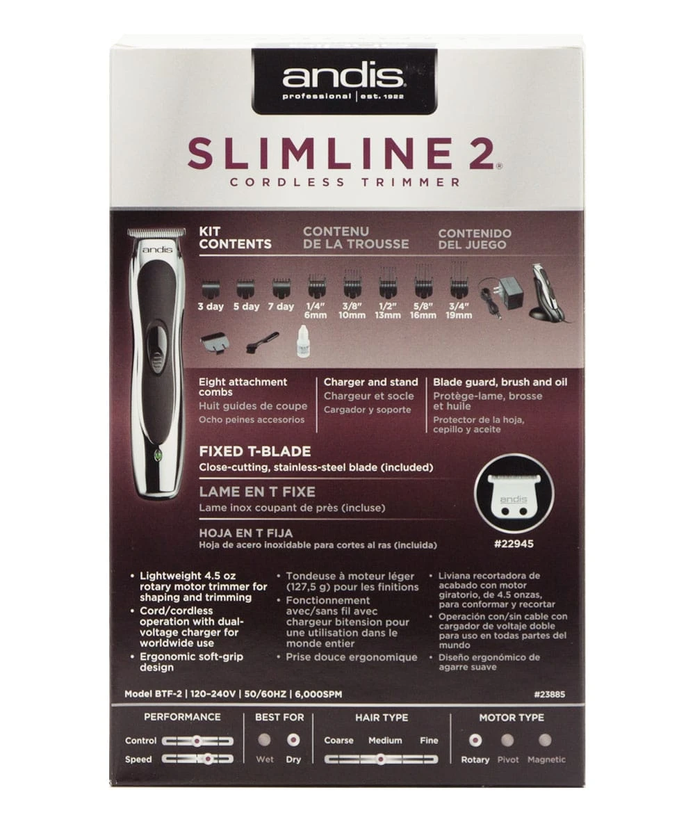 Andis Slimline 2 Cordless Trimmer #23885 2 Andis Slimline 2 Cordless Trimmer #23885 - Image 2