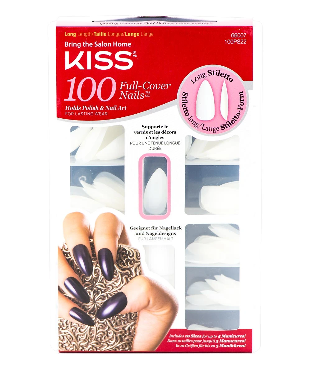 Kiss 100 Full-Cover Nails Long Stiletto #100Ps22 1 Kiss 100 Full-Cover Nails Long Stiletto #100Ps22