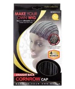 M&M Qfitt Straight Back Conrow Cap Black #5024