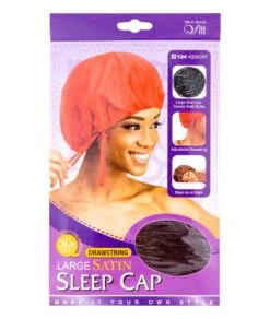 M&M Qfitt Drawstring Large Satin Sleep Cap Assorted #124
