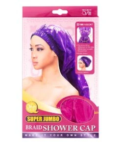 M&M Qfitt Super Jumbo Braid Shower Cap Assorted -Clore Beauty Store G00011057