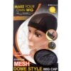 M&M Qfitt Stretch Mesh Dome Style Wig Cap Black #5021