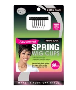 M&M Qfitt Lace Covered Spring Wig Clips 90Pcs[Black] #1106