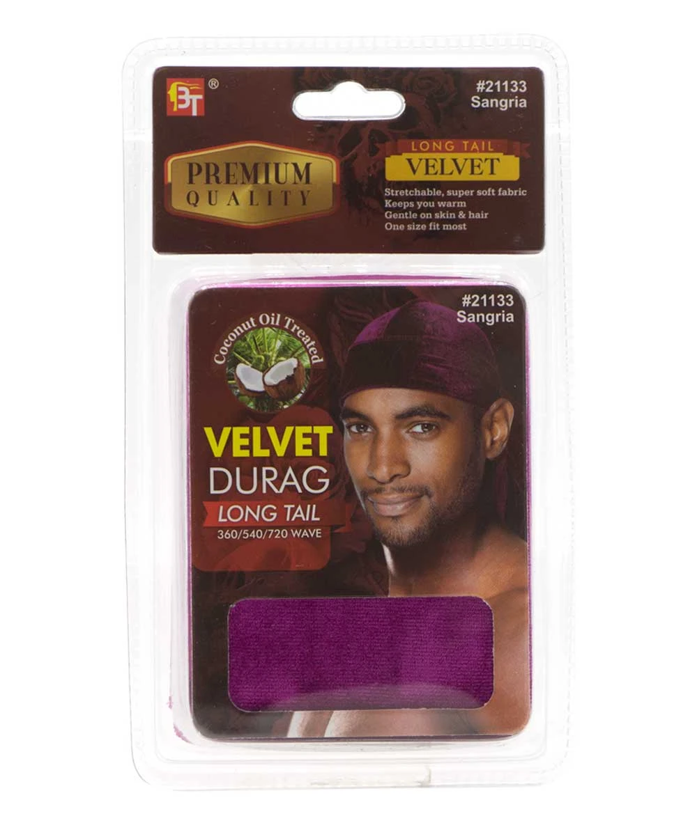 Beauty Town Coconut Oil Treated Velvet Durag Long Tail 8 Beauty Town Coconut Oil Treated Velvet Durag Long Tail - Image 8