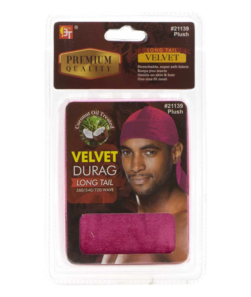 Beauty Town Coconut Oil Treated Velvet Durag Long Tail 1 Beauty Town Coconut Oil Treated Velvet Durag Long Tail