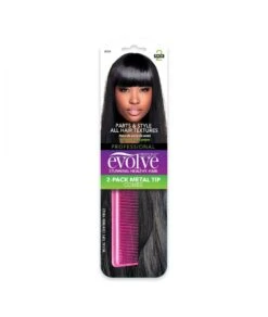 Firstline Evolve 2 Pack Metal Tip Rat Tail Comb Set #4359 [Pink]