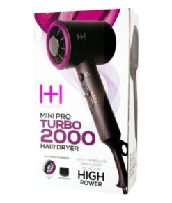 Hot&Hotter Mini Pro Turbo 2000 Hair Dryer #5907 [Gray&Puple]