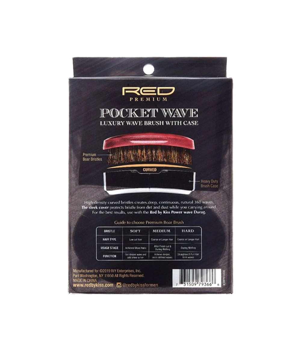 Red By Kiss Pocket Wave 100% Boar Brush #Br 8 Red By Kiss Pocket Wave 100% Boar Brush #Br - Image 8