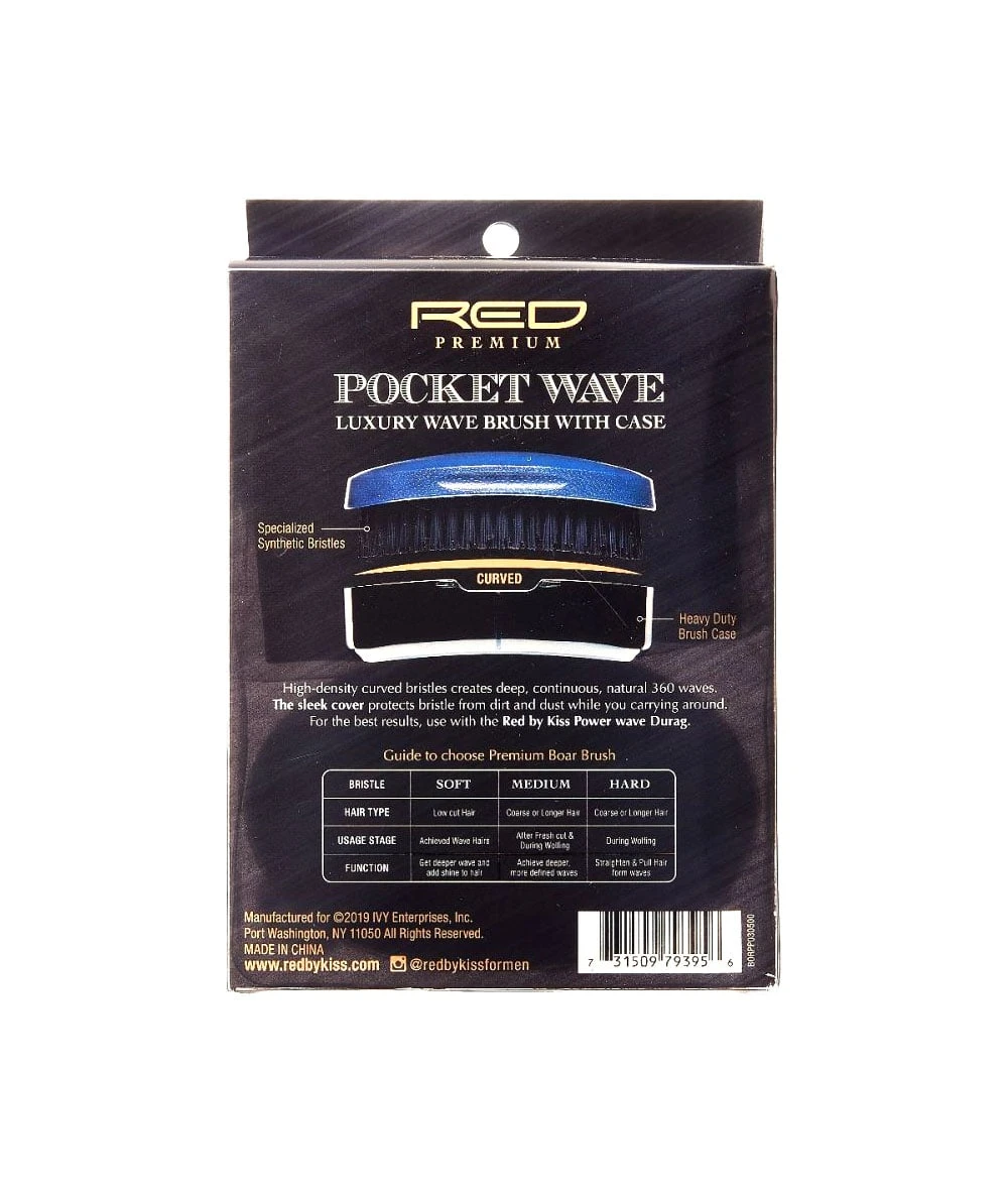 Red By Kiss Pocket Wave 100% Boar Brush #Br 2 Red By Kiss Pocket Wave 100% Boar Brush #Br - Image 2