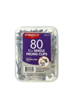 Red By Kiss Single Prong Clips 80PCS #Hmc01 [1 3/4 Inch ]