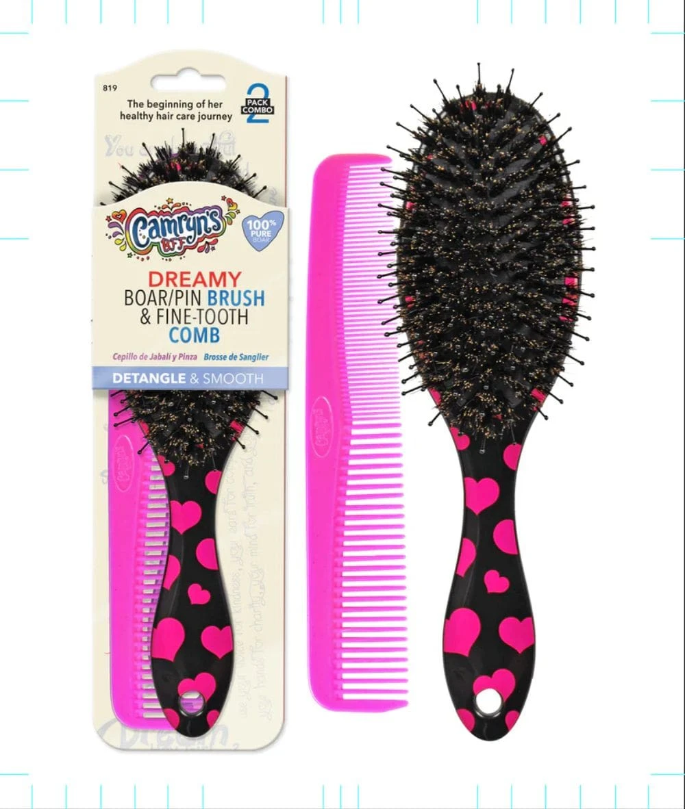 Firstline Camryn'S Bff Dreamy Boar/Pin Brush&Fine-Tooth Comb Set #819 2 Firstline Camryn'S Bff Dreamy Boar/Pin Brush&Fine-Tooth Comb Set #819 - Image 2