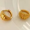Nude Rose 18K Gold Plated Crossiants Earring #E-198