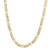 Nude Rose Stainless Steel 18K Gold 6Mm Flat Figaro Chain Necklace #N-056