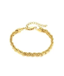 Nude Rose Stainless Steel 18K Gold 5Mm Bracelet #B-011