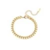 Nude Rose Stainless Steel 18K Gold 6Mm Chain Bracelet #B-015