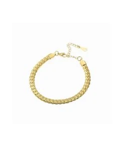 Nude Rose Stainless Steel 18K Gold Snake Chain Bracelet #B-017