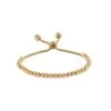 Nude Rose Stainless Steel 18K Gold Bead Bracelet Adjustable Bracelet #B-023