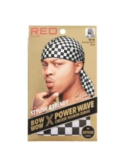 Red By Kiss Power Wave Checker Durag #Hd -Clore Beauty Store G00019094