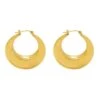 Nude Rose Stainless Steel 18K Gold 40Mm Big Circle Earring #E-235