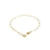 Nude Rose Stainless Steel 18K Gold Paper Pin Link Chain Bracelet #B-029