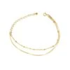 Nude Rose Stainless Steel 18K Gold Plated Double Layer Bracelet #B-036