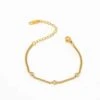 Nude Rose Stainless Steel 18K Gold Plated White Three Cubic Bracelet #B-046