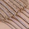 Nude Rose Stainless Steel 2Mm Zircon Chain Bracelet