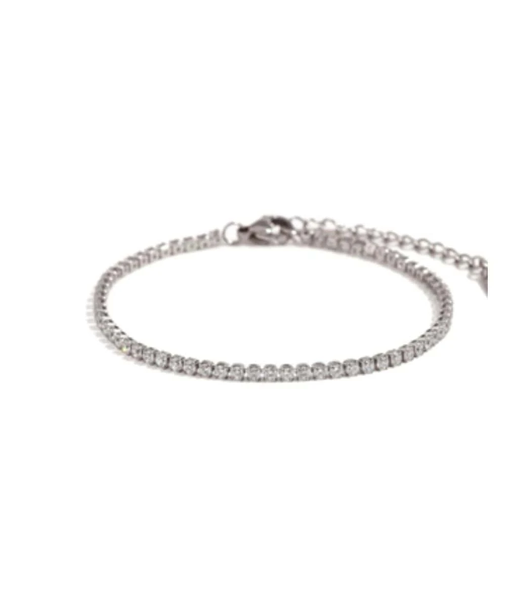 Nude Rose Stainless Steel 3Mm Zircon Chain Bracelet 2 Nude Rose Stainless Steel 3Mm Zircon Chain Bracelet - Image 2
