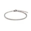 Nude Rose Stainless Steel 18K Gold/P 4Mm Square Zircon Chain Bracelet #B-066