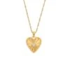 Nude Rose Stainless Steel 18K Gold Plated Heart Cubic Pendant Necklace #N-096