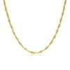 Nude Rose Stainless Steel 18K Gold/P Shiny Water Ripple Chain Necklace #N-101