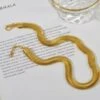 Nude Rose Stainless Steel 18K Gold Plated Herringbone Snake Necklace #N-115