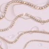 Nude Rose Stainless Steel 2Mm Zircon Chain Choker Necklace