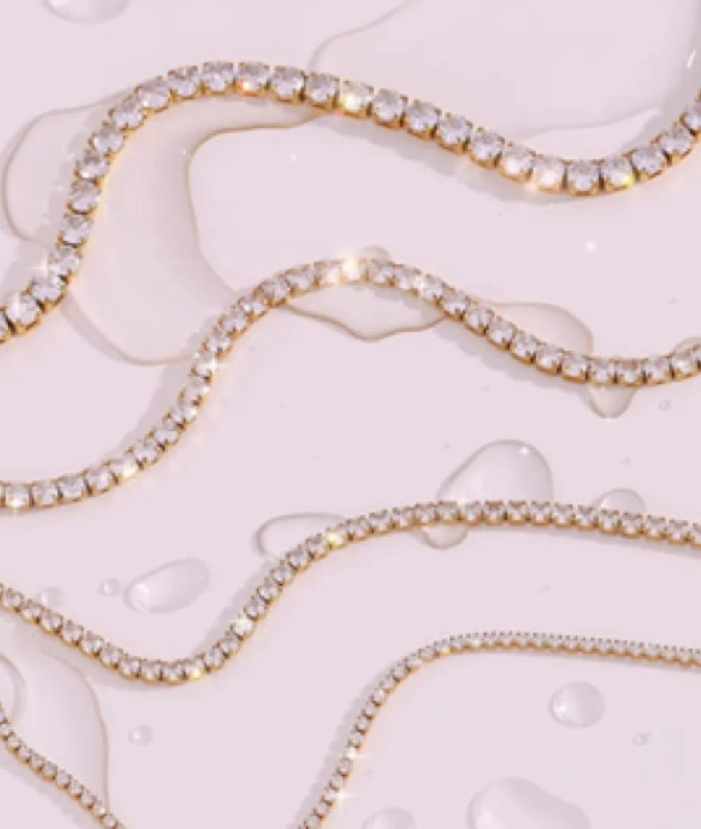 Nude Rose Stainless Steel 2Mm Zircon Chain Choker Necklace 1 Nude Rose Stainless Steel 2Mm Zircon Chain Choker Necklace