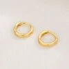 Nude Rose Stainless Steel 18K Gold Plated 14Mm Hoop Earrings #E-294