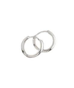 Nude Rose Stainless Steel Silver 16Mm Hoop Earrings #E-297