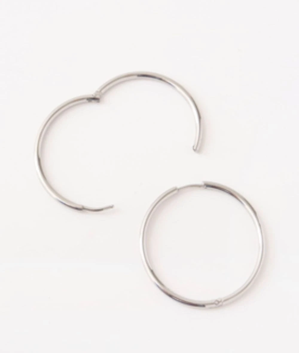 Nude Rose Stainless Steel 30Mm Hoop Earrings 2 Nude Rose Stainless Steel 30Mm Hoop Earrings - Image 2