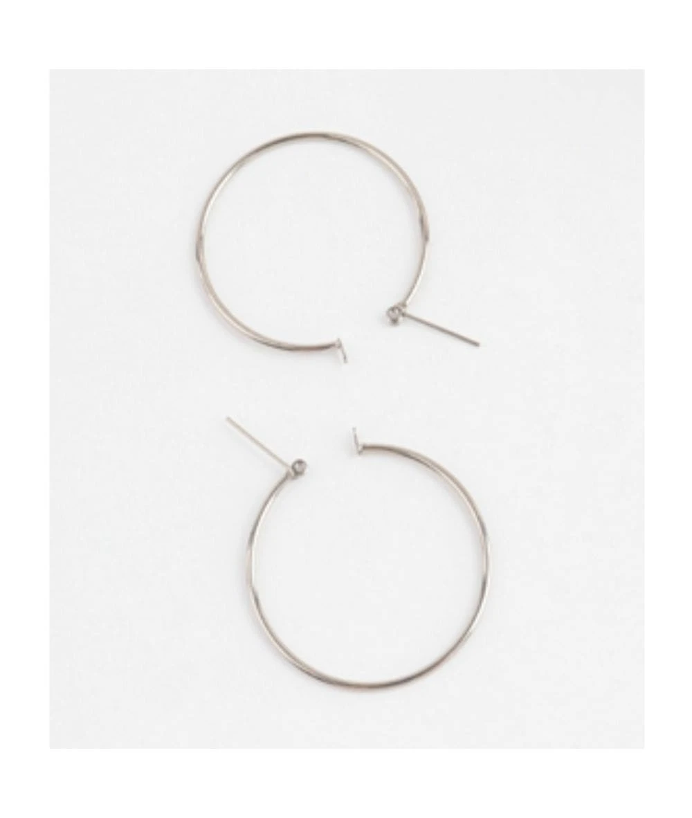 Nude Rose Stainless Steel 40Mm Hoop Earrings 2 Nude Rose Stainless Steel 40Mm Hoop Earrings - Image 2