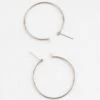 Nude Rose Stainless Steel Silver 50Mm Hoop Earrings #E-310