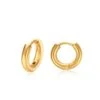 Nude Rose Stainless Steel 18K Gold Plated Thick 8Mm Hoop Earrings #E-313